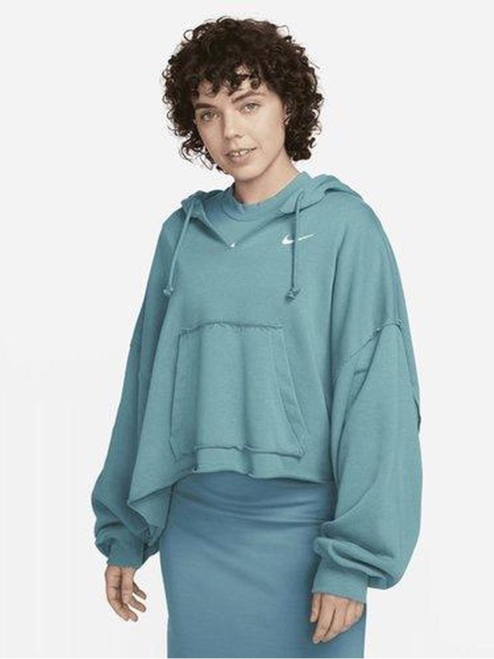 nike sportswear fleece cropped vneck hoodie sweatshirt